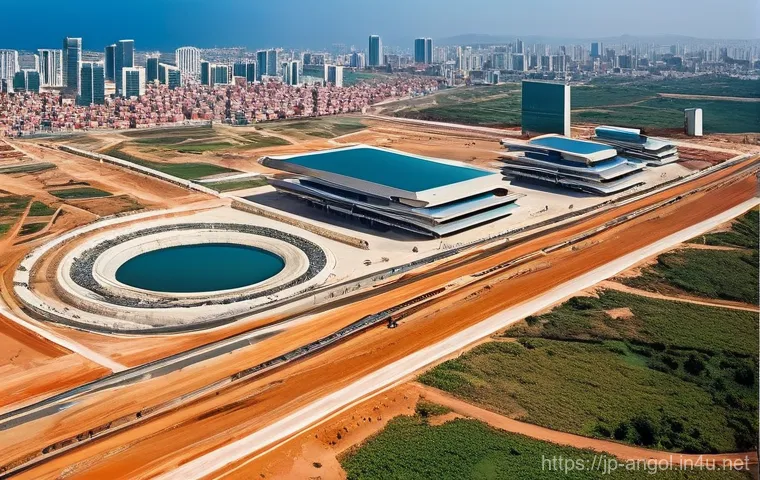 앙골라 주요 산업과 무역 - **Prompt 1: Angolan Diamond Mines and Modern Capital**
    A panoramic, high-definition image captur...
