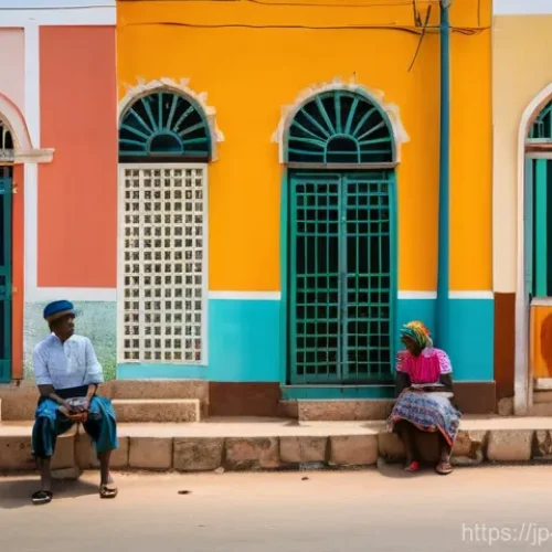앙골라 방언과 소수언어 - **Prompt:** A vibrant composite image depicting the linguistic diversity of Angola, split into two c...