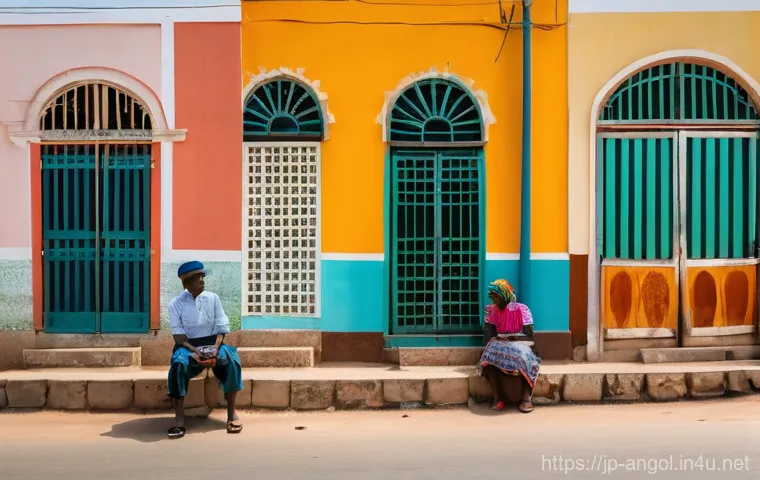 앙골라 방언과 소수언어 - **Prompt:** A vibrant composite image depicting the linguistic diversity of Angola, split into two c...