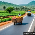 앙골라 도로 인프라 - **Prompt 1: Angolan Agricultural Prosperity on New Roads**
    "A vibrant and sunny wide-angle view ...