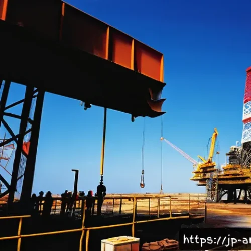 앙골라에서 무역 사업 시작하는 방법 - A bustling Angolan oil industry scene showing modern oil rigs and infrastructure development under a...